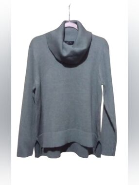 Melissa Paige Heather Grey Petite Cowl‑Neck Sweater